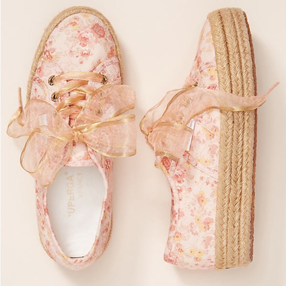 NWT Loveshackfancy x Superga Platform Espadrille Floral Print Sneakers